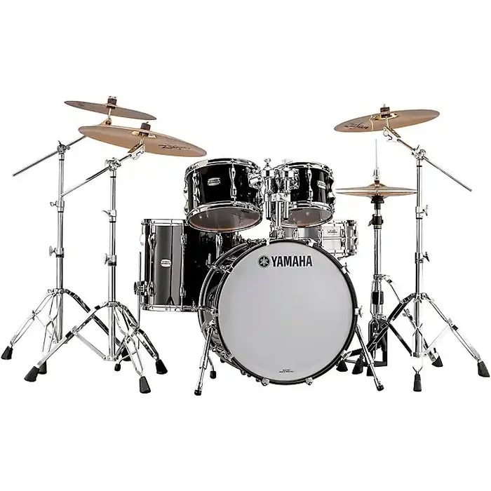 Yamaha 4-Piece Recording Custom Shell Pack With 22″ Bass Drum Solid Black Guitar Center