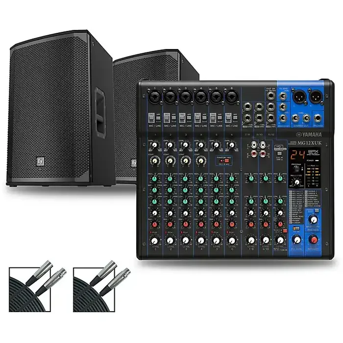 Yamaha MG12XUK Mixer With Electro-Voice EKX Speakers 15″ Mains Guitar Center