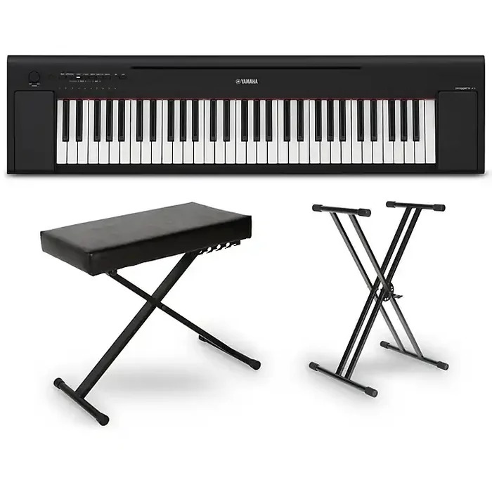 Yamaha Piaggero NP-15 61-Key Portable Keyboard Essentials Bundle Black Guitar Center