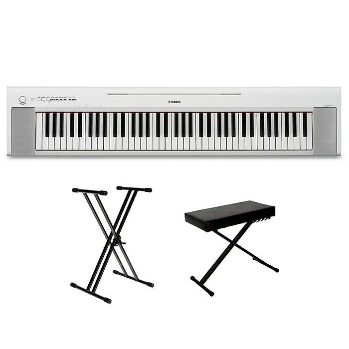 Yamaha Piaggero NP-35 76-Key Portable Keyboard With Power Adapter White Essentials Package Guitar Center